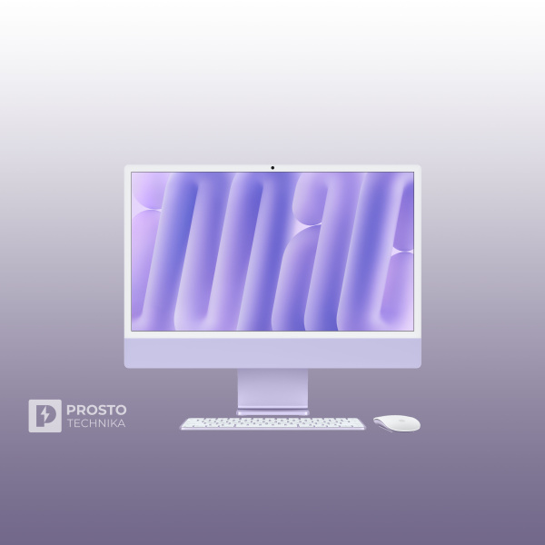 Моноблок Apple iMac 4.5K 24" (M4, 10C CPU, 10C GPU, 2024) 16 ГБ, 256 ГБ SSD, Purple MWV63